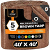 Multipurpose Protective Cover Brown Poly Tarp 40' x 40' (1600 Sq Ft)