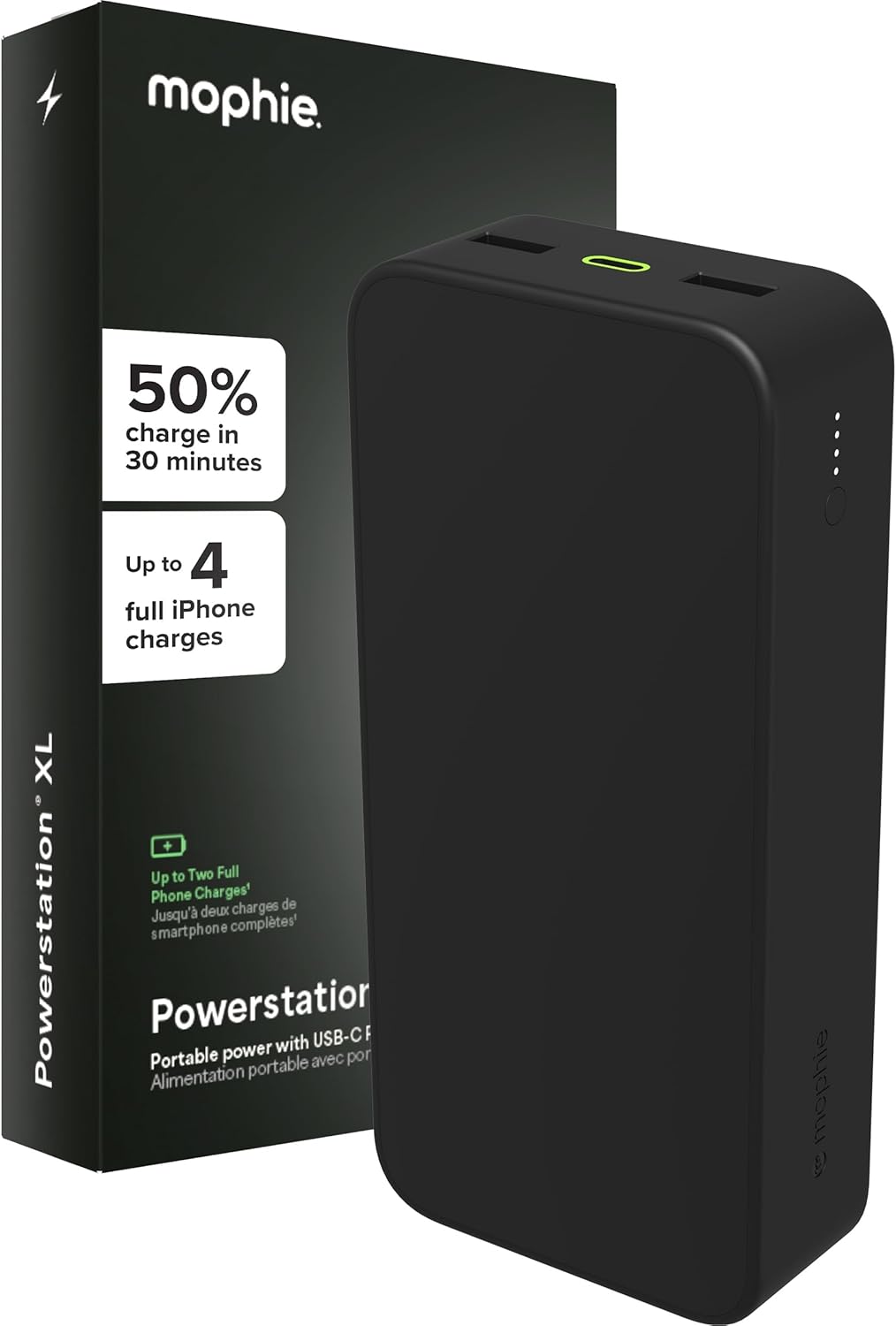 mophie Powerstation XL Power Bank 2023-20,000 mAh Large Internal Battery, (2) USB-A Ports and (1) 20W USB-C PD Fast Charging Input/Output Port, Travel-Friendly - Roamly