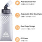 TRIWONDER Water Bottles TPU Soft Flasks Collapsible Running Flasks for Hydration Pack Backpack Hiking Cycling (Gray - 500ml - Pack of 2)