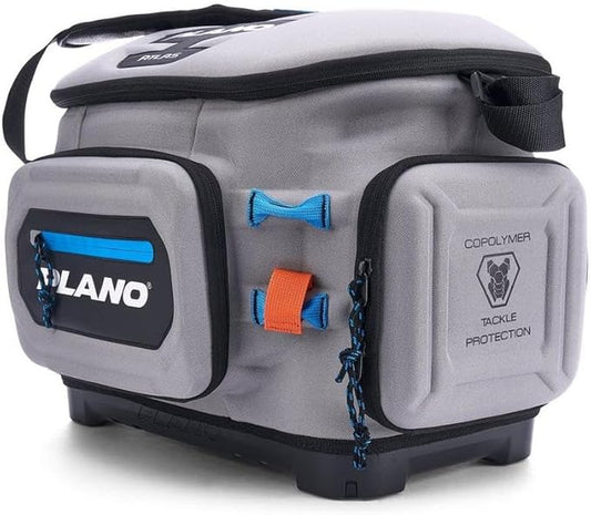 Plano Atlas 3700 Tackle Bag, Premium EVA-Constructed Fishing Tackle Bag, Molded Waterproof Base, Water-Resistant Cell Phone Pocket, Magnetic Tool and Hook Holder