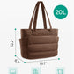 BAGSMART Tote Bag for Women, Lightweight Puffy Tote Bag with Compartments Shoulder Bag Handbag for Travel, Work, Gym,
