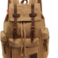 AUGUR High Capacity Canvas Vintage Backpack - for School Travel 12-15" Laptop Backapcks for Men Casual Daypacks Rucksack (M-Khaki)