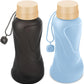 Collapsible Water Bottles 2 Pack,Leak Proof,Reuseable BPA Free Silicone Foldable Water Bottles,Durable Lightweight for Travel Gym Camping Hiking,Compact Size Portable Sports Water Bottle (Black&Blue)