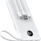 VEEKTOMX Portable Charger with Built in Cables 10000mAh, USB C Power Bank with 5 Outputs and LED Display, Small & Slim Battery Pack Compatible with iPhone/iPad/Samsung and Android Devices for Travel