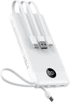 VEEKTOMX Portable Charger with Built in Cables 10000mAh, USB C Power Bank with 5 Outputs and LED Display, Small & Slim Battery Pack Compatible with iPhone/iPad/Samsung and Android Devices for Travel