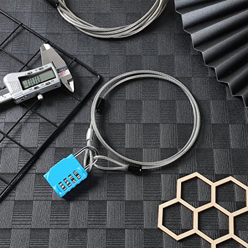 12 Pack Security Cable Luggage Lock with Loops 4ft 3mm Braided Steel Coated Bike Cable Wire Double Loop Anti Theft Safety for U Lock (12 Count)
