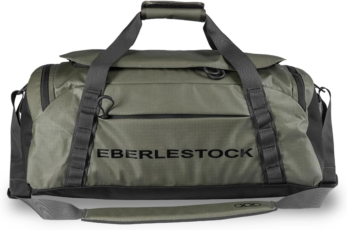 Eberlestock Hyllus Duffel Bag for Men - Durable, Water-Resistant, Small Men's Duffle Bag with Zipper Pockets, Ideal for Travel & Gym, Tactical Gear Bag, Hunting, Fishing, Camping - Military Green, 45L - Roamly