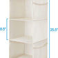 MAX Houser 3-Shelf Hanging Closet Organizers, Collapsible Closet Hanging Shelves for Camper, Nursery Hanging Organizers, Beige, 2-Pack