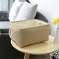 TheWarmHome Decorative Basket Rectangular Small Storage Basket Fabric Storage Bin Organizer Basket with Handles for Clothes Storage (Beige, 11.8L×7.9W×5.2H inch)