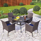 Wicker Patio Dining Chairs Set of 4 with Removable Cushions
