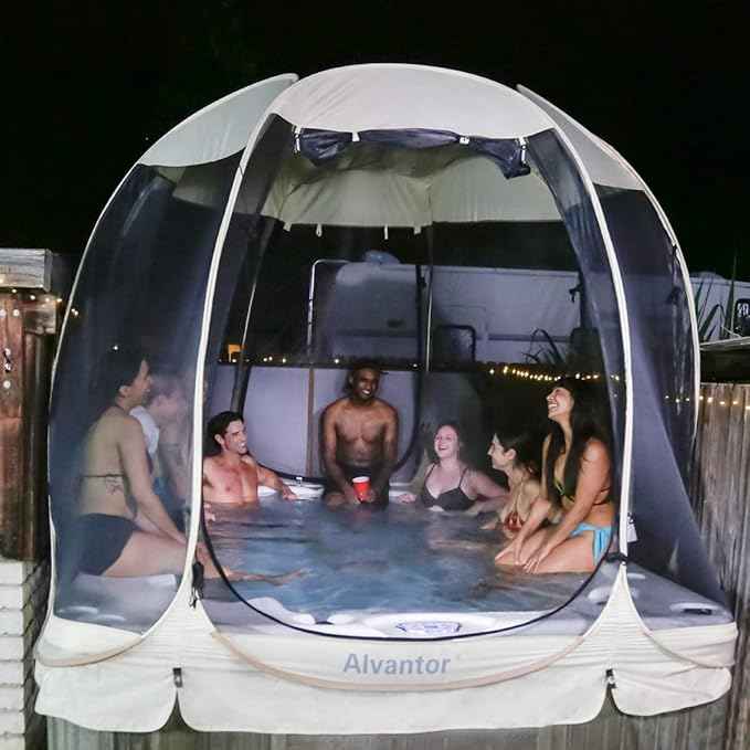 Alvantor Pop Up Screen House Gazebo with Mosquito Netting, Instant UV Resistant Sun Shelter for Patio & Backyard, Portable Canopy Tent for 2-10 Person