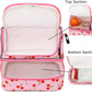 FlowFly Kids Double Decker Cooler Insulated Lunch Bag Large Tote for Boys, Girls, Men, Women, With Adjustable Strap, Cherry