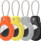 SPGUARD for AirTag Holder Case with Keychain, Air Tags-4 Pack for Apple Air Tag Holder with Wire Cable Lock Key Ring Chain Air Tagholder Accessories for GPS Item Tracker Kids,Keys,Luggage