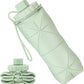 YCT Collapsible Silicone Travel Water Bottle 20oz (600ml), Reuseable Leakproof BPA Free Foldable Sports Bottle, with Carrying Strap, Green