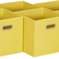Household Essentials Yellow]Fabric Storage Bins with Handle, Bright (Pack of 6)