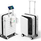 Expandable Lightweight PC Hard Shell Suitcase, 20-inch Luggage with TSA Lock, Top Opening & Cup Holder - Ideal for Business Travel Suitcase (White, Carry-on 20-Inch)