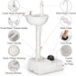 Giantex Portable Camping Sink with Soap Dispenser and Towel Holder, 19L Water Capacity with Rolling Wheels and Foot Pump for Outdoor Events, Gatherings, Camping, Portable Hand Wash Basin Stand