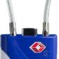 TSA Approved Locks for Luggage, Small Combo Lock with Code, Travel Padlock with Cable, TSA 007 Lock for Suitcase, Locker, Gym, Cabinet, Gun Case, Backpack, Zipper Locks for Travel (Blue)