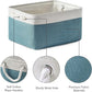 TheWarmHome Fabric Storage Bin with Handles,Storage Basket for Home Storage and Organization, Shelf Basket with Cover for Living Room Bedroom Closet（White & Green Large,15.7L*11.8W*8.3H