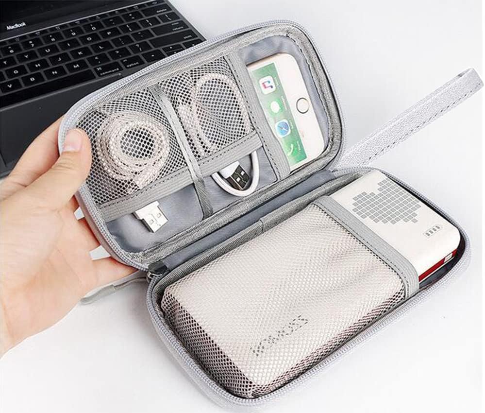 Electronic Organizer Small Travel Cable Organizer Bag, Digital Gadget Organizer Case, Waterproof Travel Gear Storage Carrying Sleeve Pouch for Cable, USB, Earphones, Portable Hard Drives, Power Banks