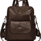 PU Leather Backpack Purse for Women Fashion Multipurpose Design Handbag Ladies Shoulder Bags Travel Backpack Coffee