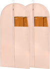 43" Suit Bags for Closet Storage and Travel, Pink Garment Bags for Hanging Clothes, Women’s Suit Cover Bags with Clear Window for Coats, Jackets, Shirts(2 Pack)