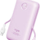 Portable Charger 20000mAh 30W Fast Charging, Power Bank with Built-in Cables & LED Display, USB C Battery Pack for iPhone 16/15/14, Samsung, iPad and Android Phones, Ideal for Travel -Purple