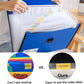 12 Pockets Letter Size/A4 Accordion File Organizer with Handle, TRANBO Expanding File Folder, Portable Paper Organizer, Expandable Plastic Document Organizer for Travel School Office - Blue