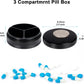 Metal Pill Case 3 Compartment - Waterproof Pocket Purse Pill Box Aluminium Travel Pill Container Medicine Organizer Portable Daily Pill Holder for Vitamins Medication Fish Oils