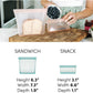 Zip Top Reusable Food Storage Bags | 3 Bag Set [Peach] - 2 Sandwich, 1 Snack | Silicone Meal Prep Container | Microwave, Dishwasher and Freezer Safe | Made in the USA