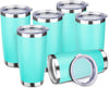 StarSpeed 20oz Tumbler Bulk with Lid, Stainless Steel Insulated Tumblers Double Wall Vacuum Insulated Travel Mug, Powder Coated Coffee Cups for Hot and Cold Drinks(Light Green,6)