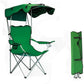Camping Chairs with Canopy, Portable Quad Lawn Chair for Adults, Folding Recliner Chair with Shade and Cup Holder Outdoor Events,Support 350 LBS… Green