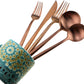 Gugrida 20-Piece 18/10 Stainless Steel Flatware Silverware, Luxury Dinnerware Set Travel Cutlery Tableware Include Knife Fork Spoon Service for 4,Healthy & Eco-Friendly Dishwasher Safe (Rose Gold)