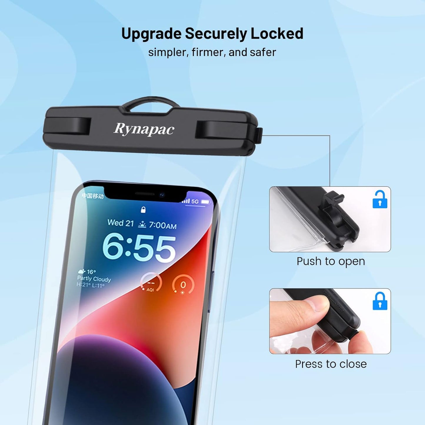 Waterproof Phone Pouch Bag - 8.5in Water Proof Cell Phone Case for Beach Travel Must Haves, Waterproof Phone Holder with Lanyard for iPhone 16 15 Pro Max Galaxy S24 S23 Ultra Pixel, Cruise Essentials