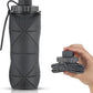 Silicone Collapsible Water Bottles,Lightweight Reusable Leakproof For Traveling Camping Hiking Cycling Sports Outdoor,Foldable Portable Travel Water Bottle 600ML Dark Grey 1Pack.