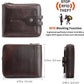 Men's brand buckle driver's license zipper genuine leather wallet, large capacity, multifunctional coin pocket (Coffee)