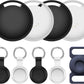 Air Tracker Tags 4-Pack, Item Finders Work for Apple Find My APP (iOS Only) Tracker Tags for Keys, Pet, Luggage, Bag, Replaceable Battery Last 1 Year, Loud Beep, with Waterproof Holder Keychain