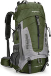 King'sGuard 60L Hiking Backpack Large Waterproof Camping Backpack for Men and Women Lightweight Frameless Backpacking Backpack with Rain Cover (Army Green) - Roamly