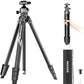NEEWER LITETRIP LT07 61" Aluminum Travel Tripod Stand for Camera with Pan Tilt Low Profile Ball Head, Arca QR Plate Compatible with Peak Design Tripod Plate V3, Dual Center Axis, Max Load 22lb