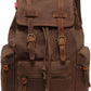 AUGUR High Capacity Canvas Vintage Backpack - for School Travel 12-15" Laptop Backapcks for Men Casual Daypacks Rucksack (M-Coffee)
