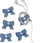 SenseAGE 5 Pack Cord Organizer, Bow Cord Keeper, Cable Organizer USB Holder, Leather Cable Management, Cable Straps, Earphone Winder, Storage Straps for Electronics, Earbuds, Small, Random Blue