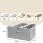 StorageWorks Shoe Organizer for Closet, Fits up to 24 Pairs, Shoe Cubby Storage Containers with Adjustable Dividers and Clear Cover, Grey