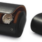 Oirlv Premium Leather Watch Roll Travel Case 2-Slot Watch Box for Men and Women Storage & Organizer Display, Anniversary Birthday（Black）