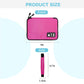 Electronics Travel Organizer,Portable Waterproof Electronic Travel Storage Bag for Small Charging Cord Storage,Charger,SD Card etc,for Travel,Business-Rose Red