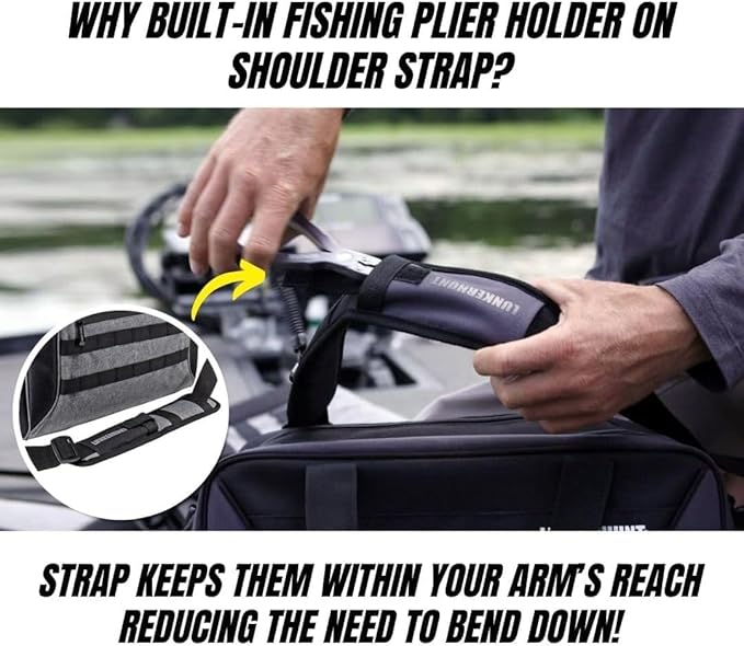 Lunkerhunt Fishing Tackle Sling Bag with Adjustable Strap - Water-Resistant TPE Fabric