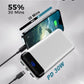 Portable Charger Power Bank 40000mAh Powerbank PD 30W and QC 4.0 Fast Charging External Battery Pack with USB-C LED 3 Outputs & 2 Inputs Portable Charging for iPhone 15 14 13 (White) - Roamly