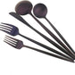Gugrida 20-Piece 18/10 Stainless Steel Flatware Silverware, Luxury Dinnerware Set Travel Cutlery Tableware Include Knife Fork Spoon Service for 4,Healthy & Eco-Friendly Dishwasher Safe (Purple Matte)