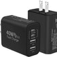 40W USB C Wall Charger Block,4 Port Type C Charger Fast Charging Brick Dual Pd & QC Fast Charger Cube Wall Plug Power Adapter for iPhone 15/14/13/12/11/Pro Max/XS/XR,iPad,Samsung,Pixel,White