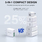 USB C Wall Charger Block, 2Pack 50W 5-Port C Charger Fast Charging Block PD Power Adapter +QC 3.0 Multiport Type C Box Brick Cube USB A Wall Plug for iPhone 16/15/14 Pro Max Plus, iPad,Samsung Galaxy - Roamly