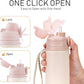 TakeToday Collapsible Water Bottles 20oz, Leak Proof, BPA-Free, Foldable Silicone Travel Water Bottle with Straw Strap for Cycling, Hiking, Outdoors